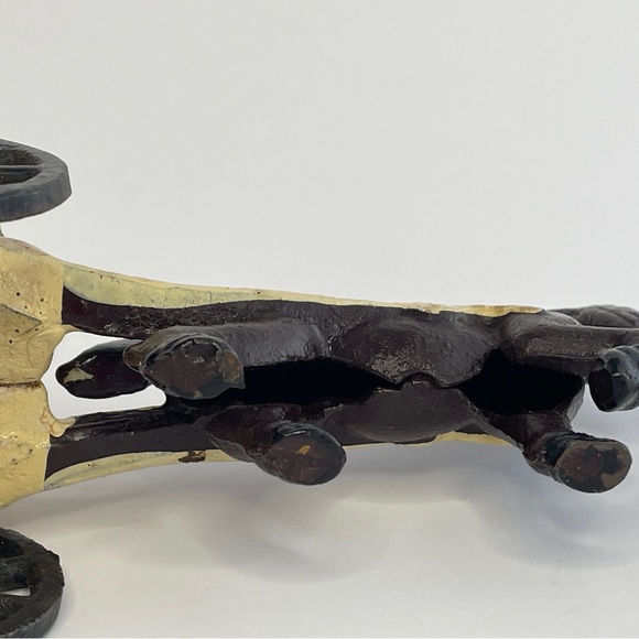 Vintage Cast Iron Horse Drawn Ice Delivery Carriage Wagon, Toy 7"L x 3"H - Picture 7 of 11